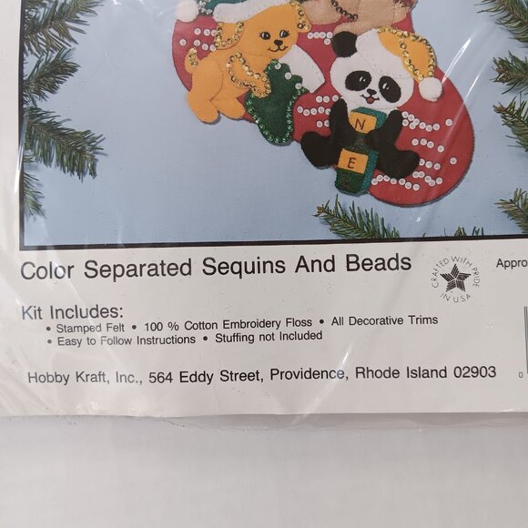 Lot of 2 Hobby Kraft Storybook Felt Stocking Kits 18" Diagonal Length - Picture 10 of 12